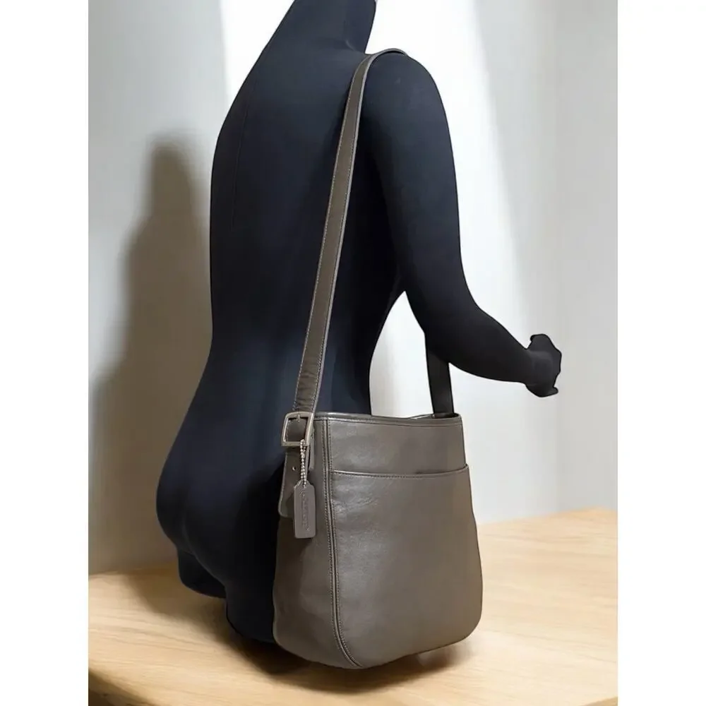 Vintage Coach 6003 Dark Grey Chelsea Hobo Bag